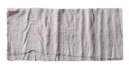 Foto de Servilleta de algodón gris plegada aislada sobre fondo blanco, vista superior - Imagen libre de derechos