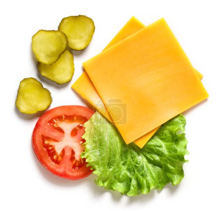 Téléchargez les photos : Divers ingrédients d'aliments frais isolés sur fond blanc, vue de dessus - en image libre de droit