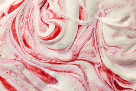 Photo for Homemade strawberry ice cream texture, top view - Royalty Free Image