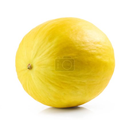 Téléchargez les photos : Melon entier jaune mûr frais isolé sur fond blanc - en image libre de droit