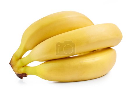 Téléchargez les photos : Bouquet de bananes fraîches mûres isolées sur fond blanc - en image libre de droit