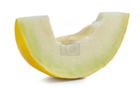 Photo for Cut of fresh ripe melon isolated on white background - Royalty Free Image