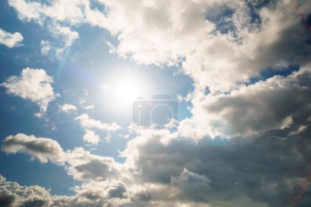 Photo for Sun and dramatic white clouds - Royalty Free Image
