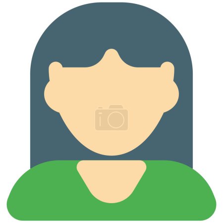 Illustration for Woman avatar with middle part long hairstyle - Royalty Free Image