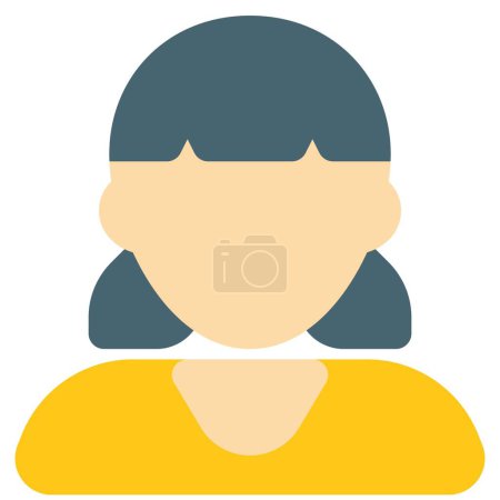 Illustration for Female avatar with fringes and ponytails - Royalty Free Image