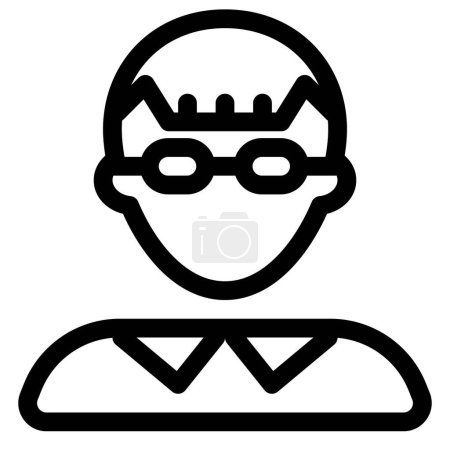 Illustration for Young boy with low fade mushroom cut hairstyle wearing spectacles - Royalty Free Image
