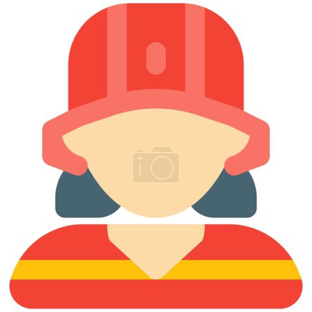 Illustration for Female firefighter at rescue for public safety - Royalty Free Image
