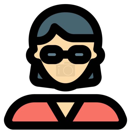 Ilustración de Secretaria de oficina femenina con gafas - Imagen libre de derechos