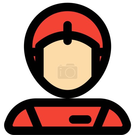 Illustration for Luge racer wearing helmet and speed suit - Royalty Free Image