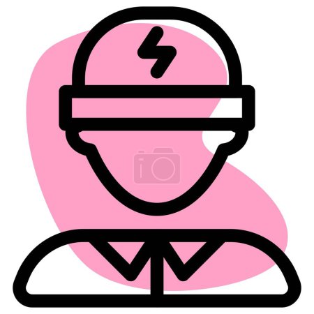 Illustration for Male electrician wearing safety helmet - Royalty Free Image