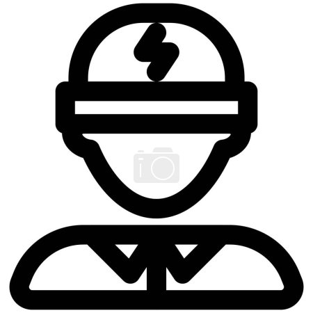 Illustration for Male electrician wearing safety helmet - Royalty Free Image