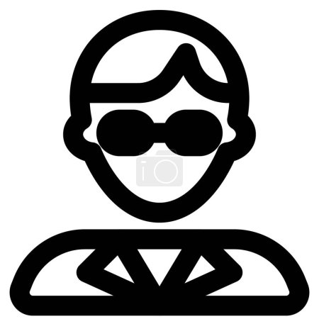 Téléchargez les illustrations : Professeur masculin portant des lunettes avatar professionnel - en licence libre de droit