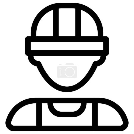 Téléchargez les illustrations : Travailleur masculin portant un casque de sécurité - en licence libre de droit