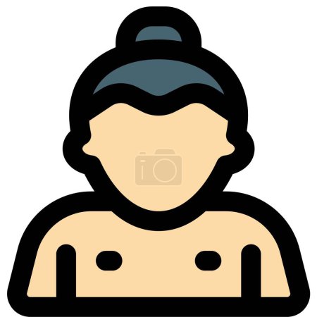 Téléchargez les illustrations : Lutteur de sumo avec coiffure topknot - en licence libre de droit