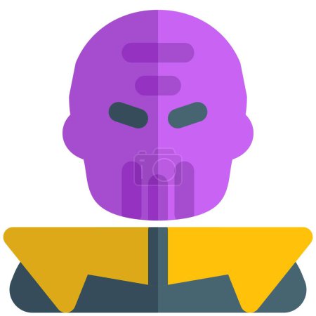 Ilustración de Thanos, un supervillano en los cómics de maravillas americanas. - Imagen libre de derechos