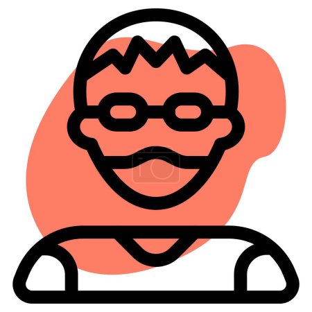 Illustration for Young boy in eyeglasses wearing mask - Royalty Free Image