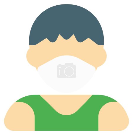 Illustration for Young guy with funky haircut and a mask. - Royalty Free Image