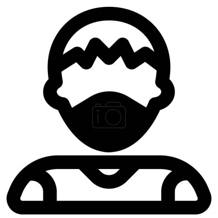 Illustration for Young guy with funky haircut and a mask. - Royalty Free Image