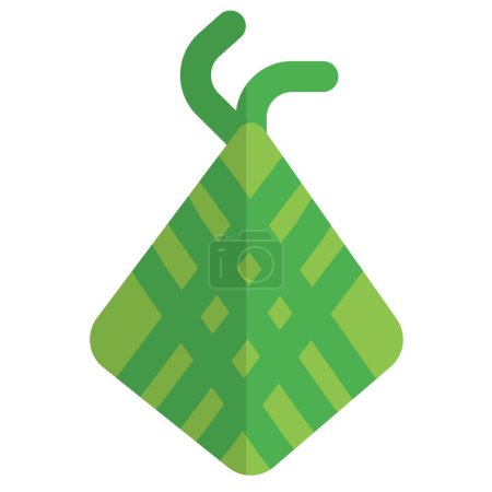 Illustration for Ketupat food light icon set - Royalty Free Image