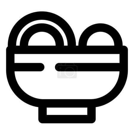 Illustration for Mongolian meatball ramen outline vector icon - Royalty Free Image