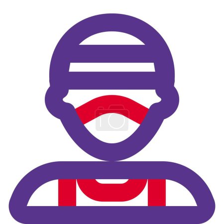 Ilustración de Atleta profesional con sudadera deportiva y máscara - Imagen libre de derechos