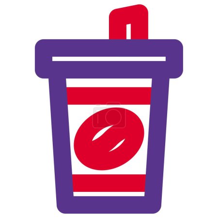 Illustration for Disposable coffee cup line vector icon - Royalty Free Image
