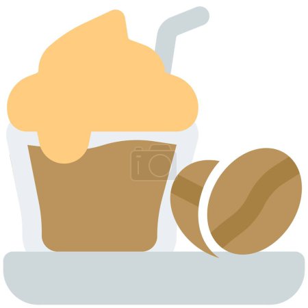 Illustration for Dalgona coffee light vector icon - Royalty Free Image