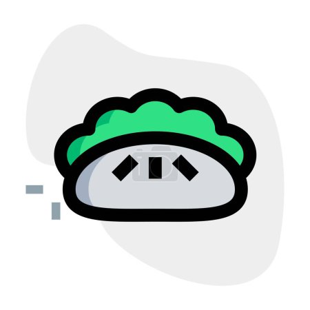 Illustration for Dumpling dish outline vector icon - Royalty Free Image