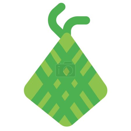 Illustration for Ketupat food light icon set - Royalty Free Image