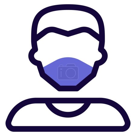 Téléchargez les illustrations : Cascadeur professionnel portant un masque comme équipement de sécurité. - en licence libre de droit