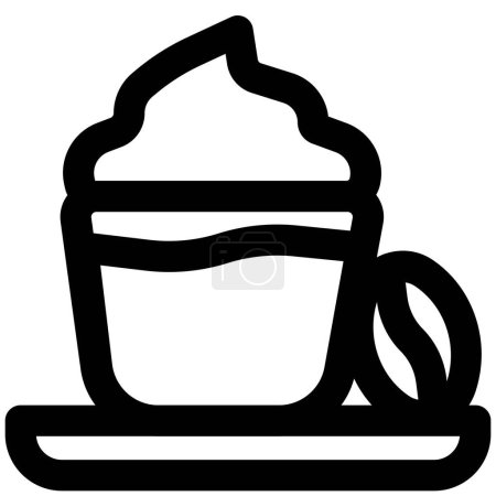Illustration for Dalgona coffee line vector icon - Royalty Free Image
