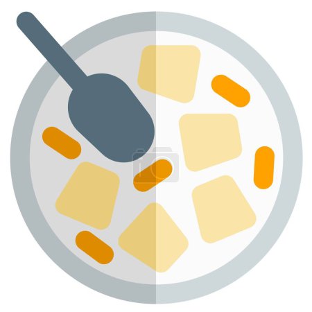 Illustration for Winter melon soup color shadow vector icon - Royalty Free Image