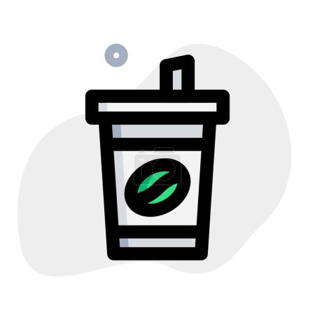 Illustration for Disposable coffee cup line vector icon - Royalty Free Image