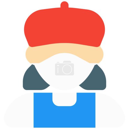Illustration for Young girl wearing trendy beret cap - Royalty Free Image