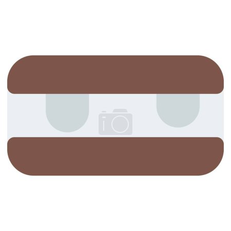 Téléchargez les illustrations : Ice cream sandwich line icon set - en licence libre de droit