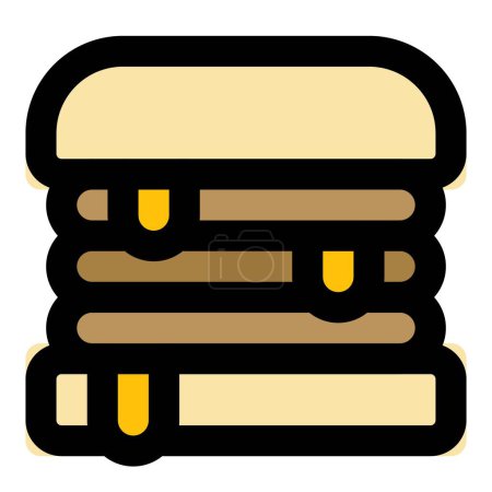 Illustration for Delicious melted cheese layered burger. - Royalty Free Image
