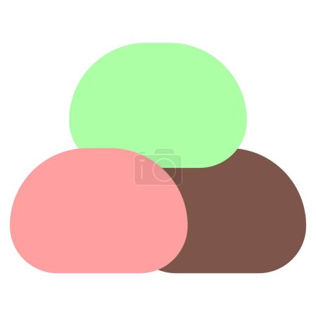 Ilustración de Mochi dessert line icon set - Imagen libre de derechos