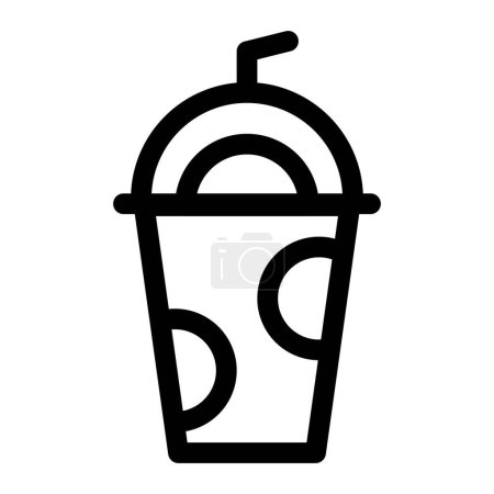Illustration for Milkshake beverage line icon set - Royalty Free Image