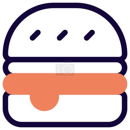 Illustration for Delight yummy toasted cheese burger. - Royalty Free Image