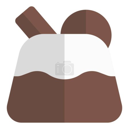 Illustration for Cassata with topping outline vector icon - Royalty Free Image