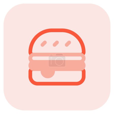 Illustration for Delight yummy toasted cheese burger. - Royalty Free Image