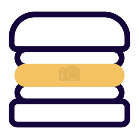 Illustration for Triple layered crispy patties burger . - Royalty Free Image