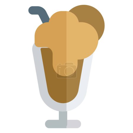Illustration for Granita ice cream line vector icon - Royalty Free Image