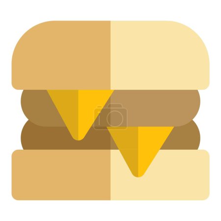 Illustration for Cheeseburger with double patties and cheese slices - Royalty Free Image