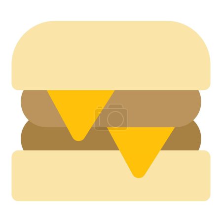 Illustration for Cheeseburger with double patties and cheese slices - Royalty Free Image