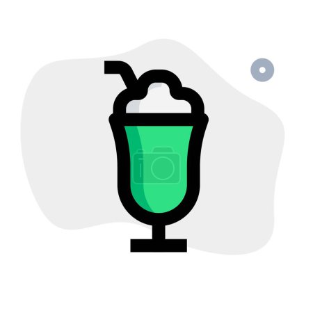 Illustration for Refreshing granita juice with a straw. - Royalty Free Image