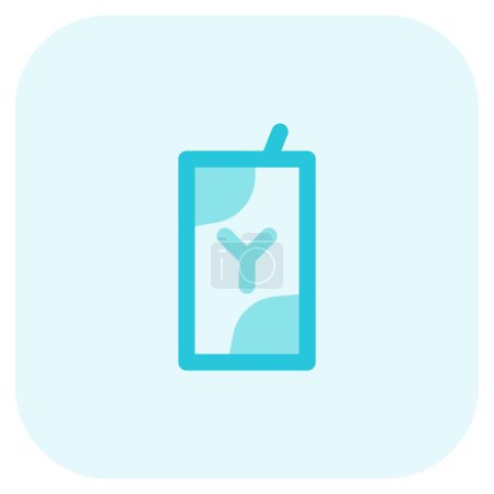 Ilustración de Yummy yogurt drink in throwaway packaging - Imagen libre de derechos