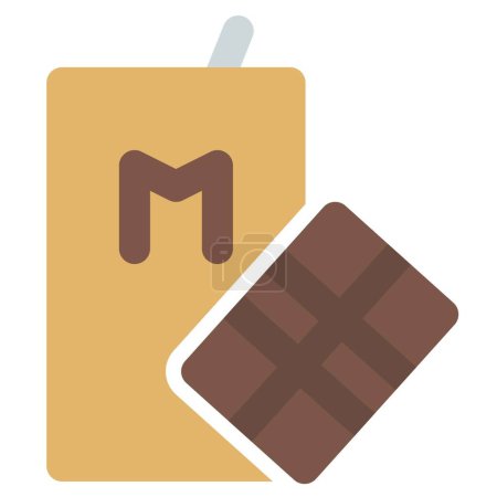 Illustration for Chilled tetra pack of chocolate milk. - Royalty Free Image