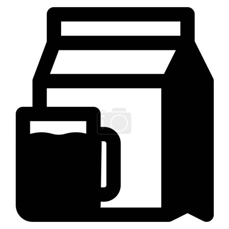 Ilustración de Skimmed milk poured into a mug. - Imagen libre de derechos
