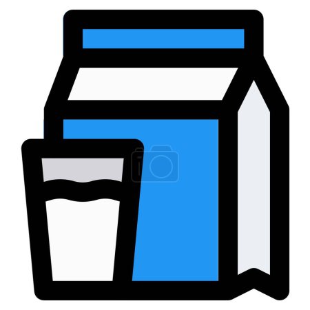 Ilustración de Glass filled with organic milk - Imagen libre de derechos